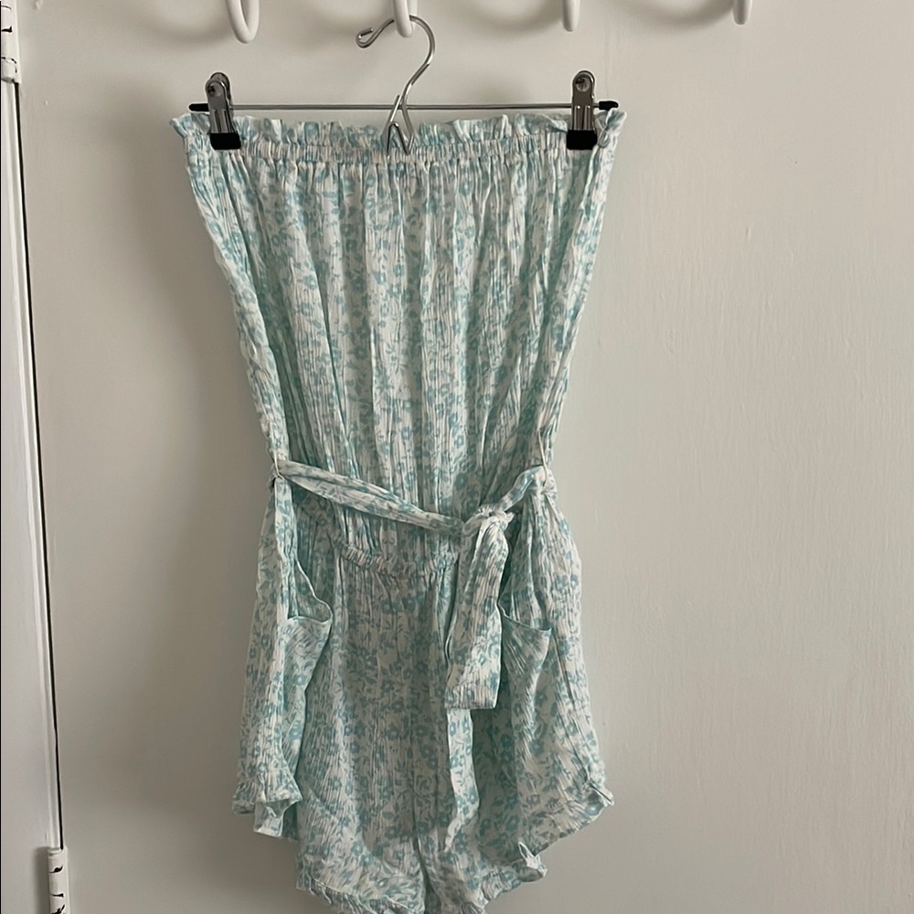 Billabong Light Blue Floral Jumpsuit